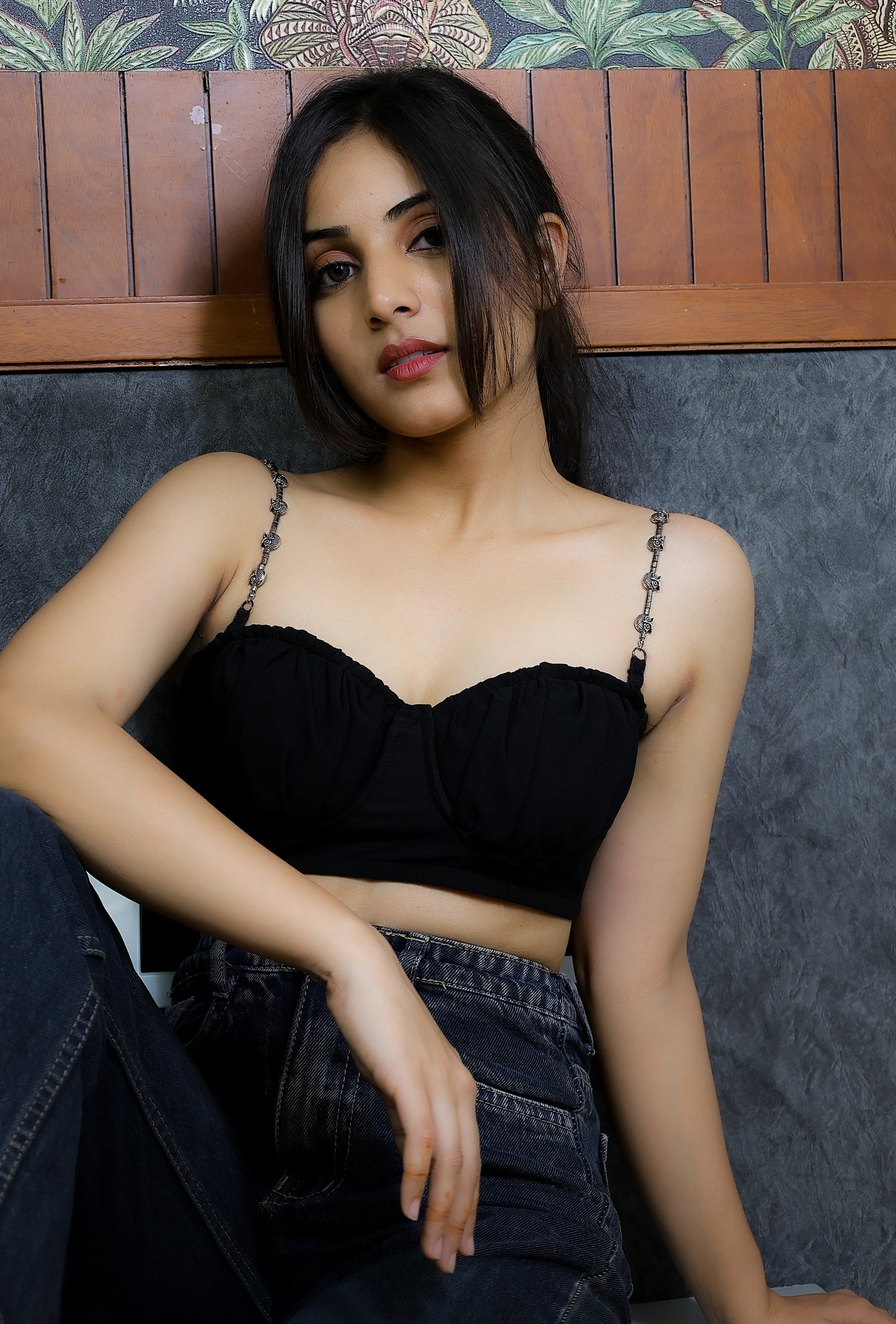 Oxidised Monochrome Owl Bra Straps