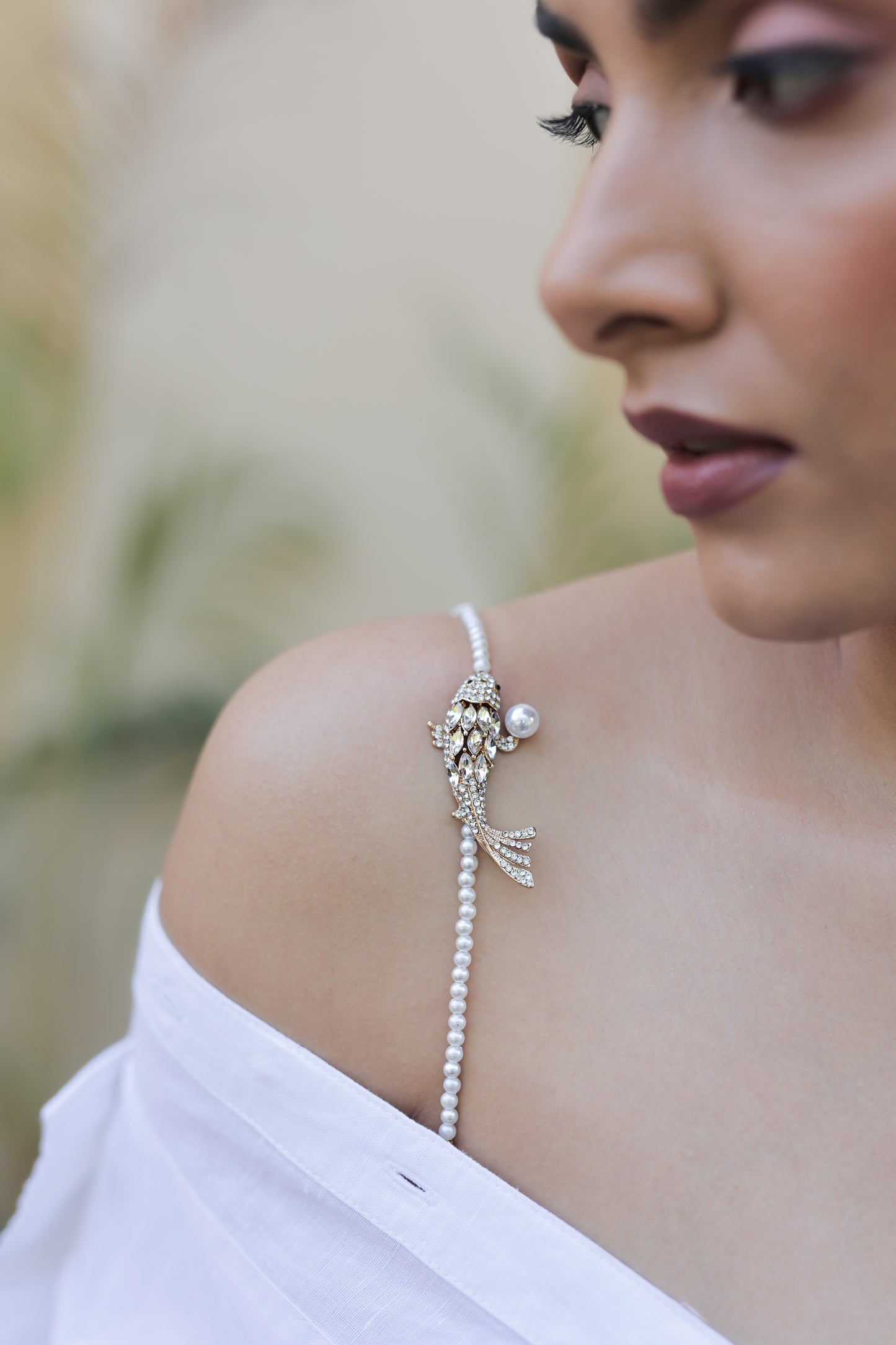 Opal Wing Beaded Bra Strap