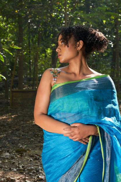 Wild Butterfly bra straps styles by a lady very elegantly with a saree