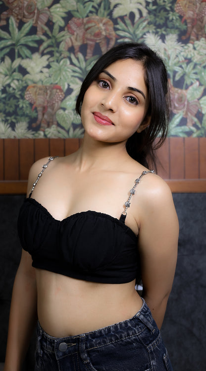 Oxidised Monochrome Owl Bra Straps