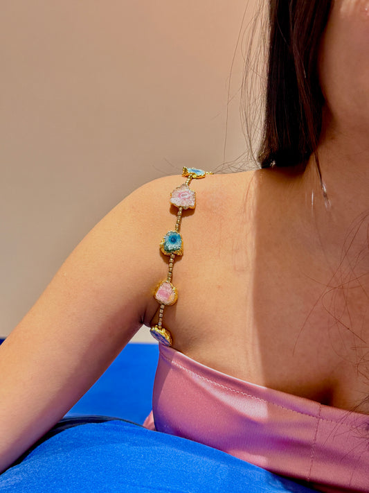 Geode Muse Beaded Bra Strap -  The Ramp Rush