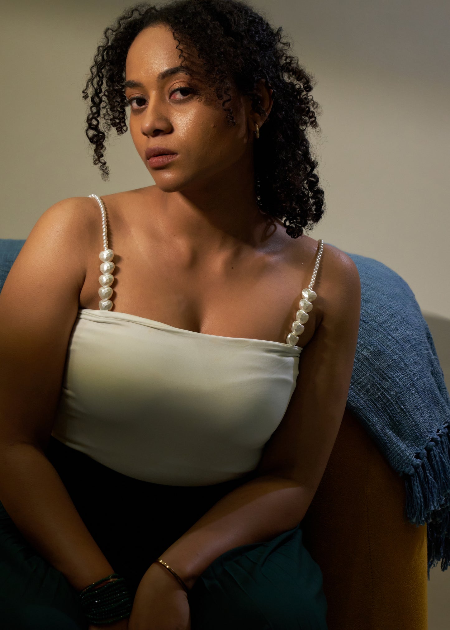 Ivory Pearl Heart Beaded Bra Straps